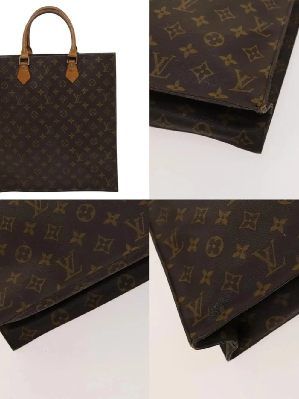 LOUIS VUITTON Monogram Sac Plat Hand Bag M51140 LV Auth 119040